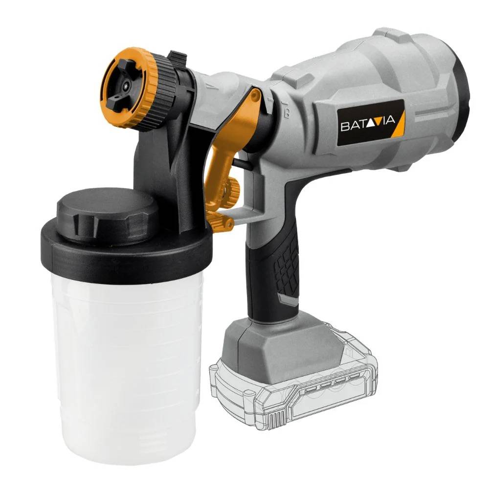 Pistolet à peinture sans fil - 18V - Réservoir 900 ml - Débit réglable - Image 1