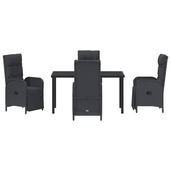 ComfortXL - Salon de jardin 4 places avec chaises inclinables et repose-pieds Noir – ComfortXL Outdoor Living - Image 7