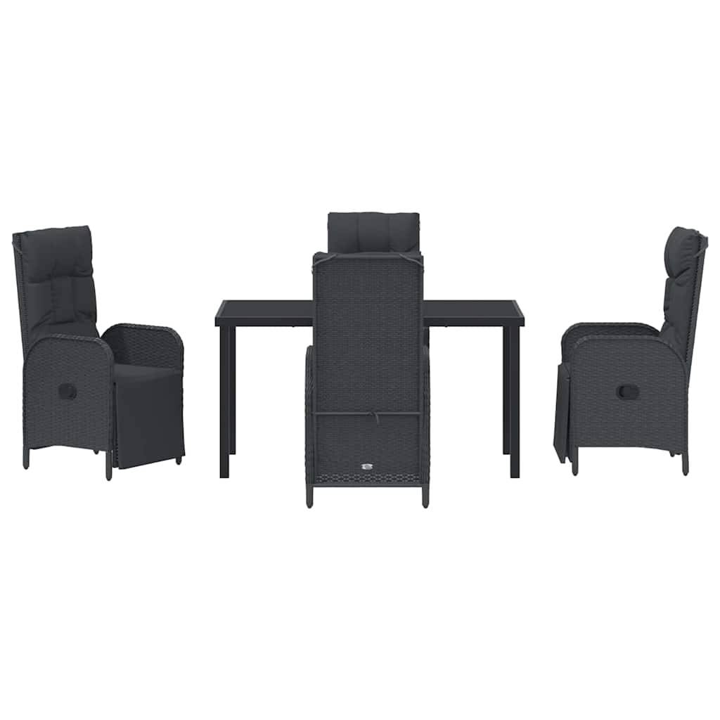ComfortXL - Salon de jardin 4 places avec chaises inclinables et repose-pieds Noir – ComfortXL Outdoor Living - Image 7