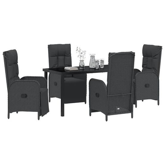 ComfortXL - Salon de jardin 4 places avec chaises inclinables et repose-pieds Noir – ComfortXL Outdoor Living - Image 3