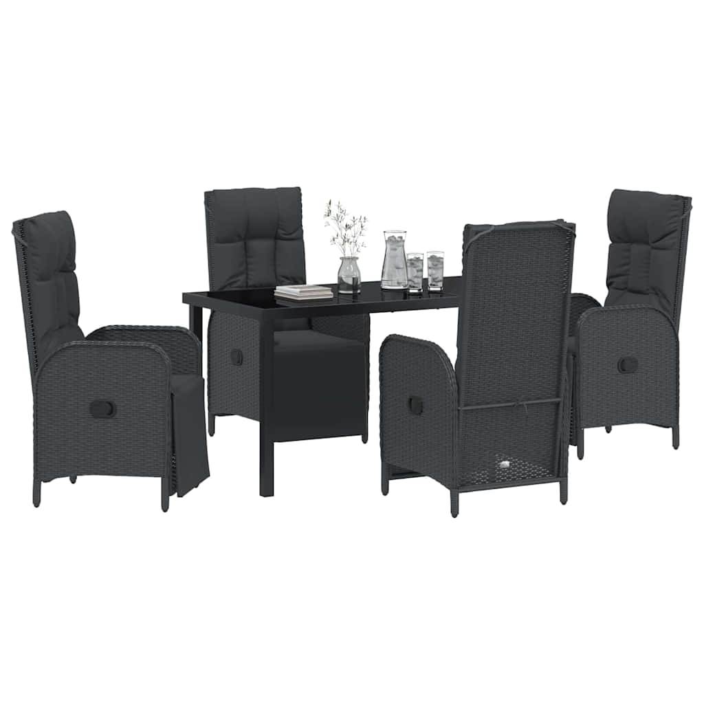 ComfortXL - Salon de jardin 4 places avec chaises inclinables et repose-pieds Noir – ComfortXL Outdoor Living - Image 3