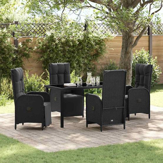 ComfortXL - Salon de jardin 4 places avec chaises inclinables et repose-pieds Noir – ComfortXL Outdoor Living - Image 1