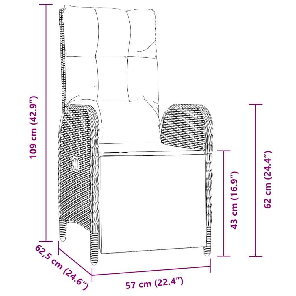 ComfortXL - Salon de jardin 4 places avec chaises inclinables et repose-pieds Noir – ComfortXL Outdoor Living - Image 8