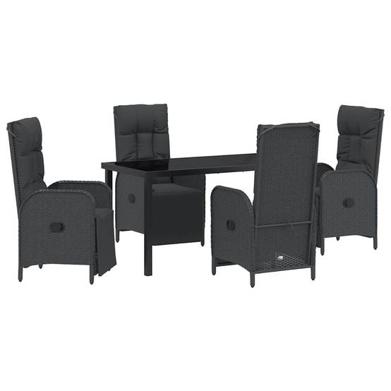ComfortXL - Salon de jardin 4 places avec chaises inclinables et repose-pieds Noir – ComfortXL Outdoor Living - Image 2
