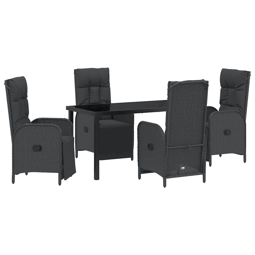 ComfortXL - Salon de jardin 4 places avec chaises inclinables et repose-pieds Noir – ComfortXL Outdoor Living - Image 2