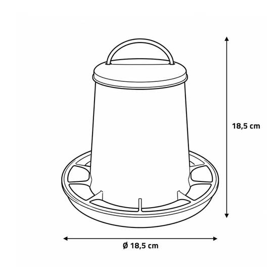 Mangeoire plastique avec poignée 1,5 kg pour volailles et pigeons - Image 5