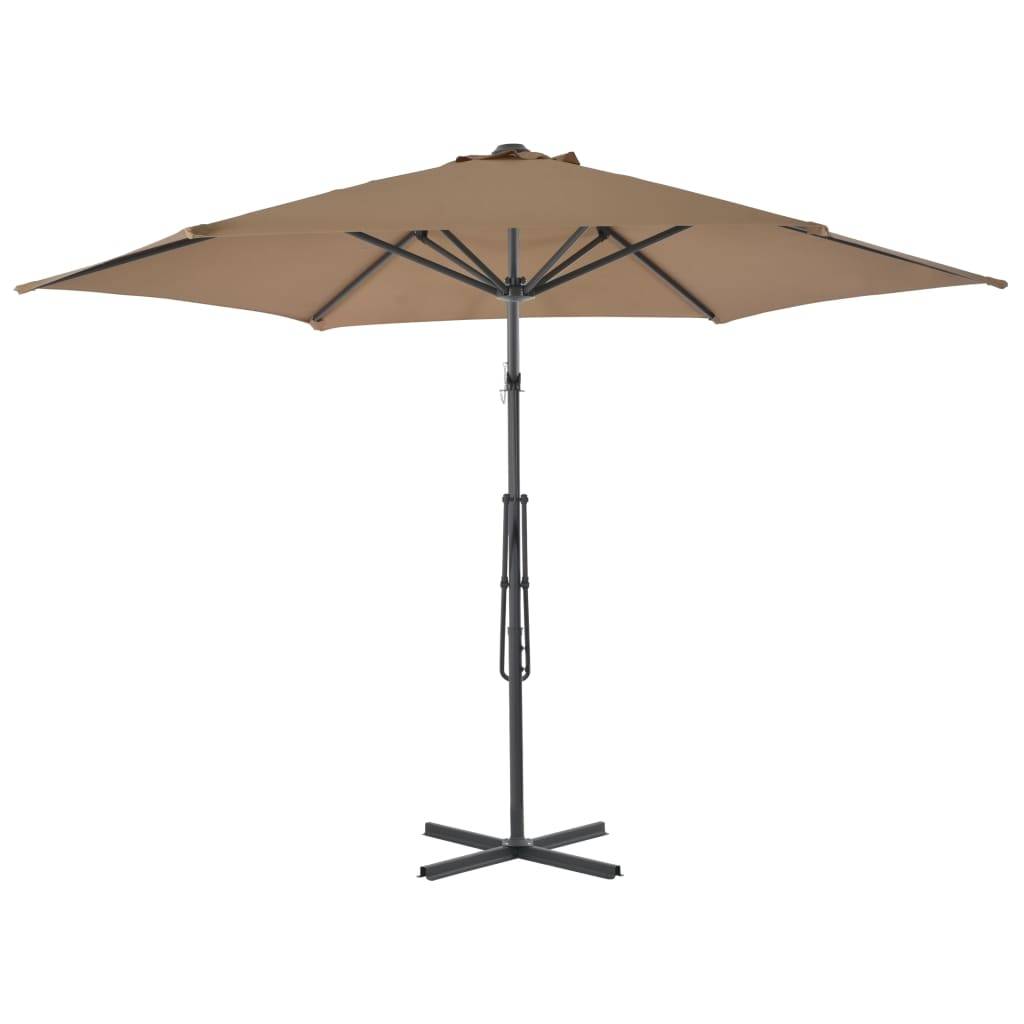 Helloshop26 - Parasol mobilier de jardin d'extérieur avec poteau en acier 300 cm taupe - Image 3