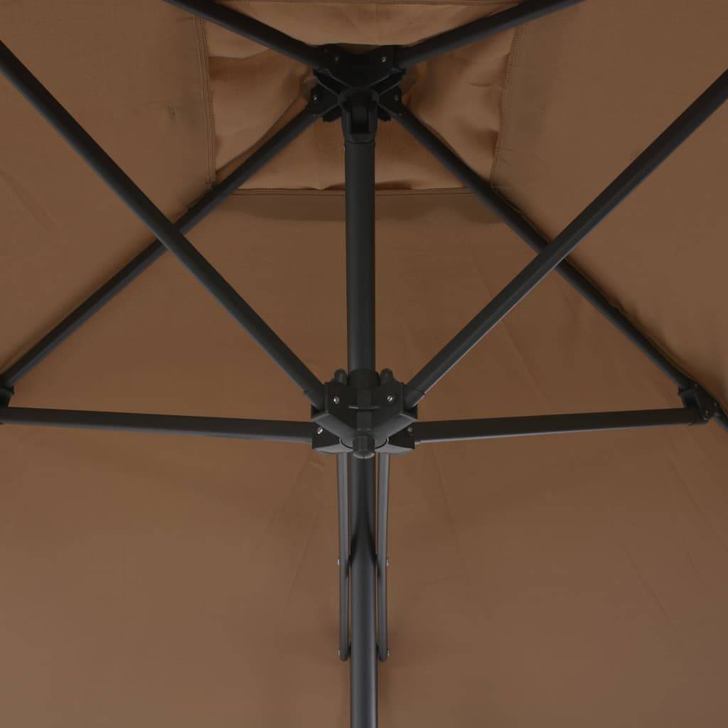 Helloshop26 - Parasol mobilier de jardin d'extérieur avec poteau en acier 300 cm taupe - Image 5