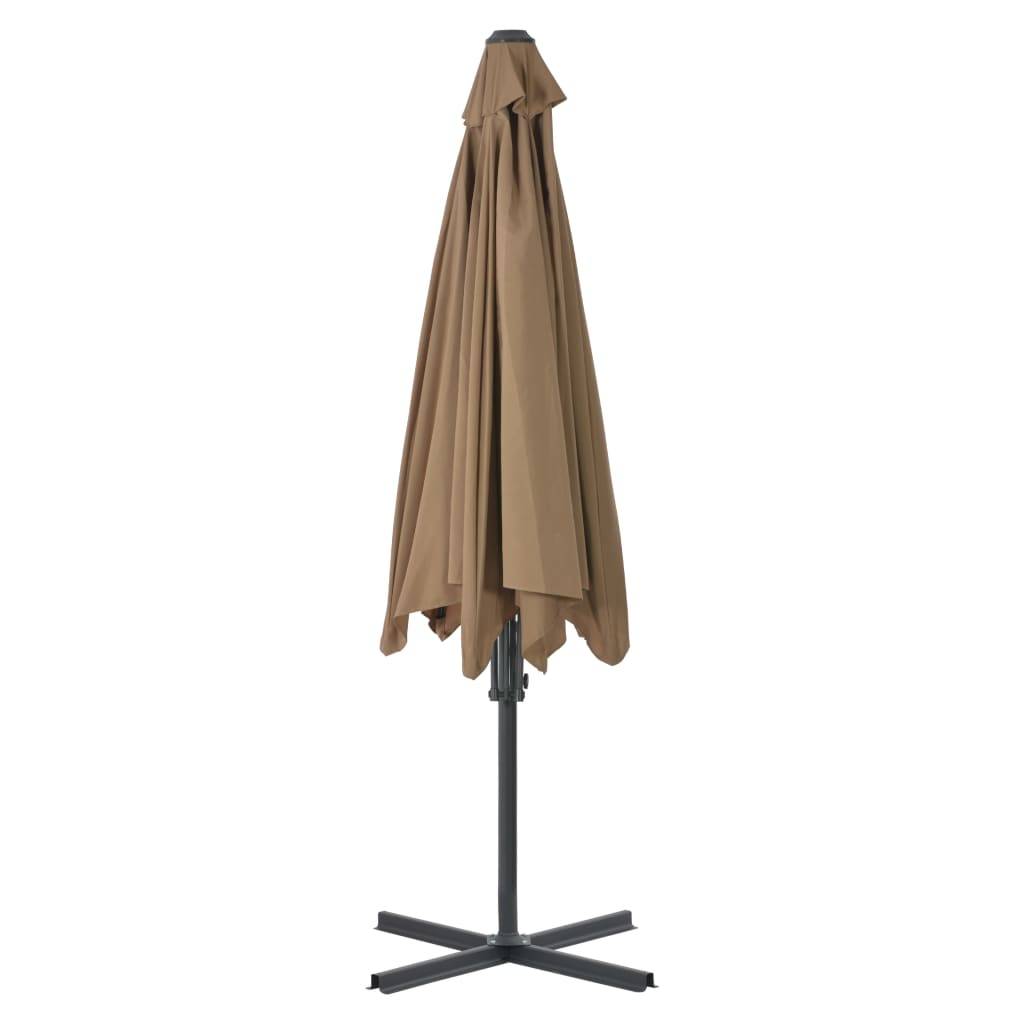 Helloshop26 - Parasol mobilier de jardin d'extérieur avec poteau en acier 300 cm taupe - Image 4