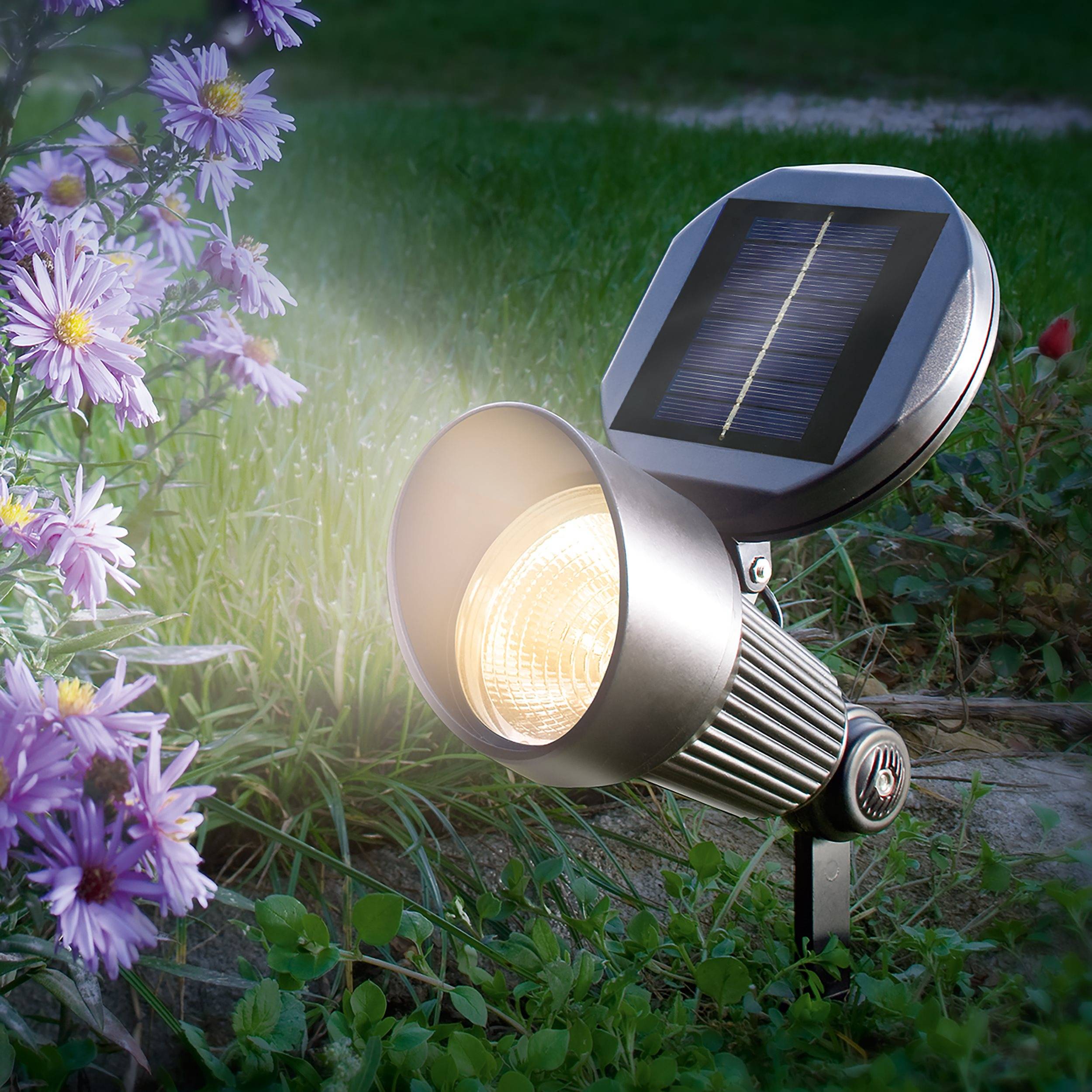 esotec Solarspot SPOTLIGHT blanc chaud 2800K AKKU IP44 résistant aux intempéries outdoor 102136