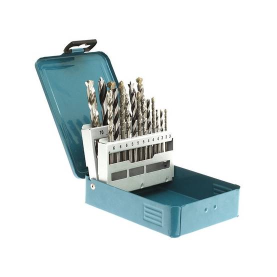 Coffret de 18 forets cylindriques pour bois, acier, béton D-46202 MAKITA