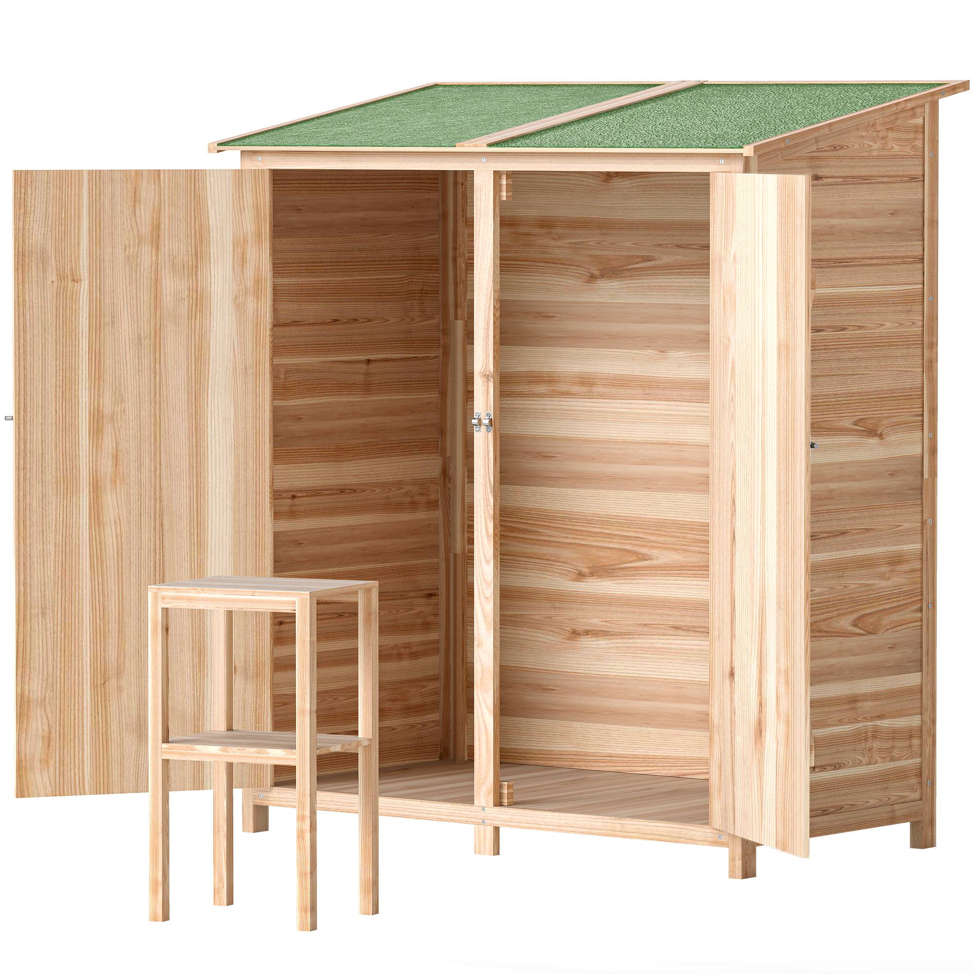 ComfortXL - Abri de jardin épicéa 2 portes toit bitumé rangement extérieur 140x75x157cm - ComfortXL Outdoor Living - Image 2