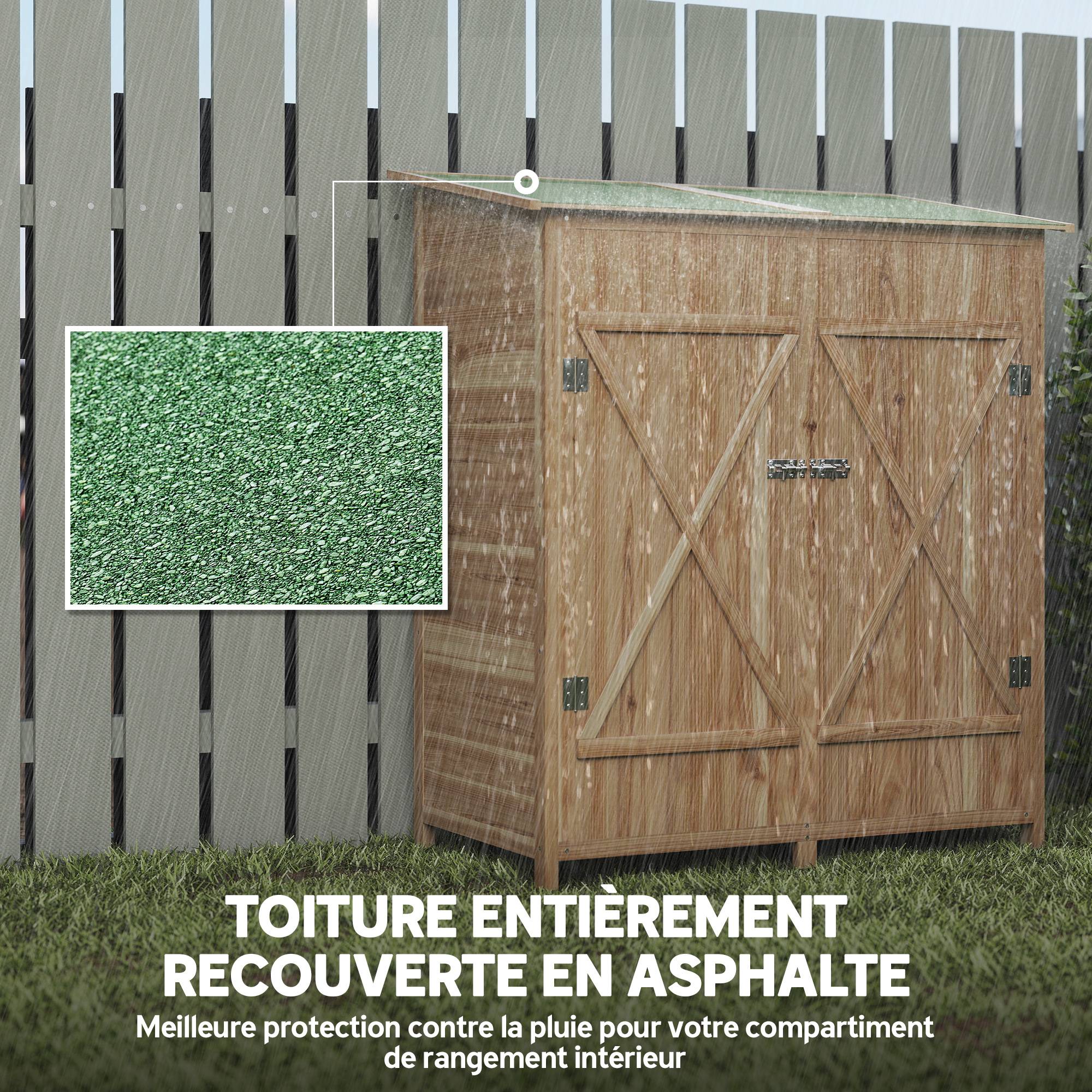 ComfortXL - Abri de jardin épicéa 2 portes toit bitumé rangement extérieur 140x75x157cm - ComfortXL Outdoor Living - Image 7