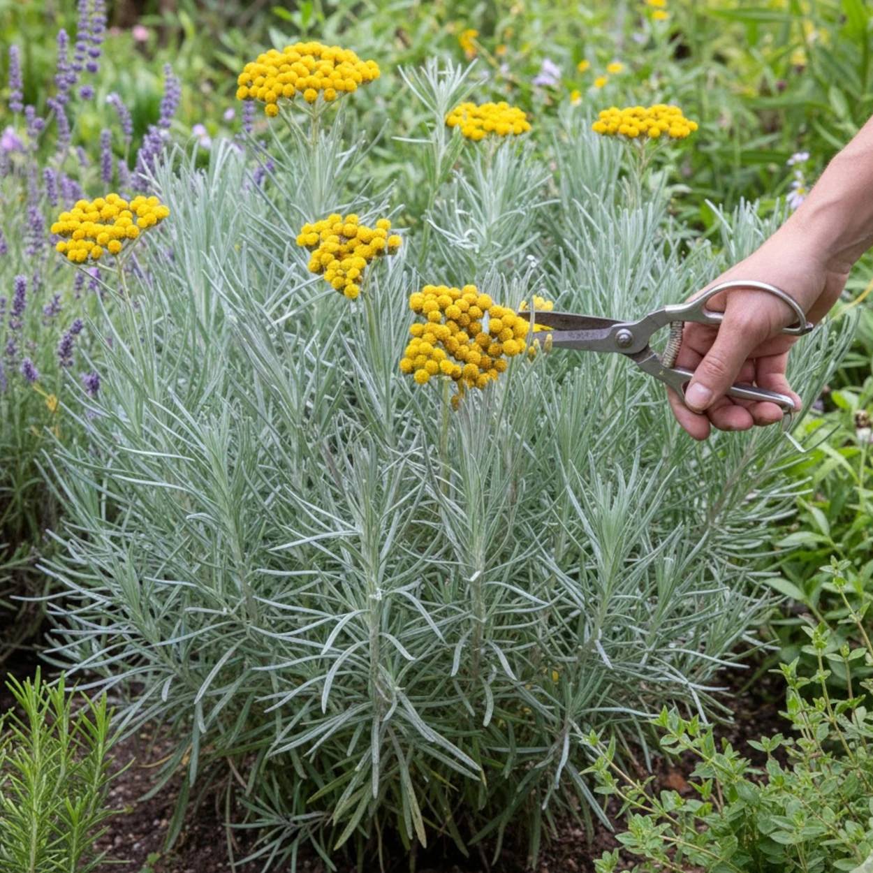 Immortelle d'Italie - Sans traitement à fleurs Jaune/ - feuillage Semi-Persistant - Lot de 3 godets - Image 1