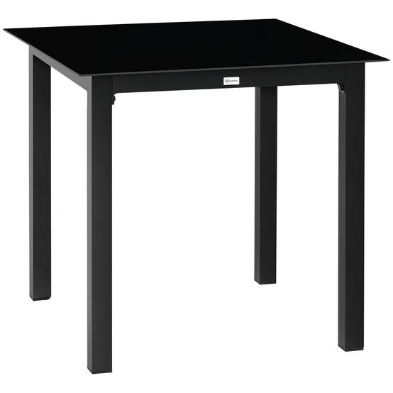 ComfortXL - Table de jardin extérieure aluminium verre noir 80 x 80 cm pour 4 personnes stable - ComfortXL Outdoor Living - Image 1