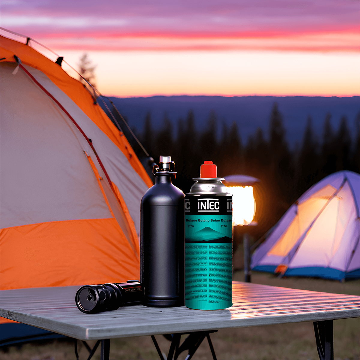 Pack 8 Bouteilles de gaz Butane 250 g Cartouche gaz Camping Compacte Encliquetable Réchaud Desherbeur Barbecue INTEC - Image 3