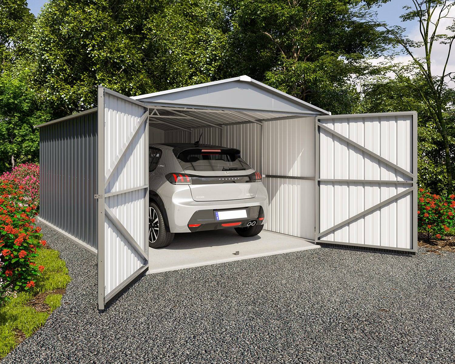 Yardmaster - Garage metal anthracite 14 m2 Yardmaster J 1017A - Image 2