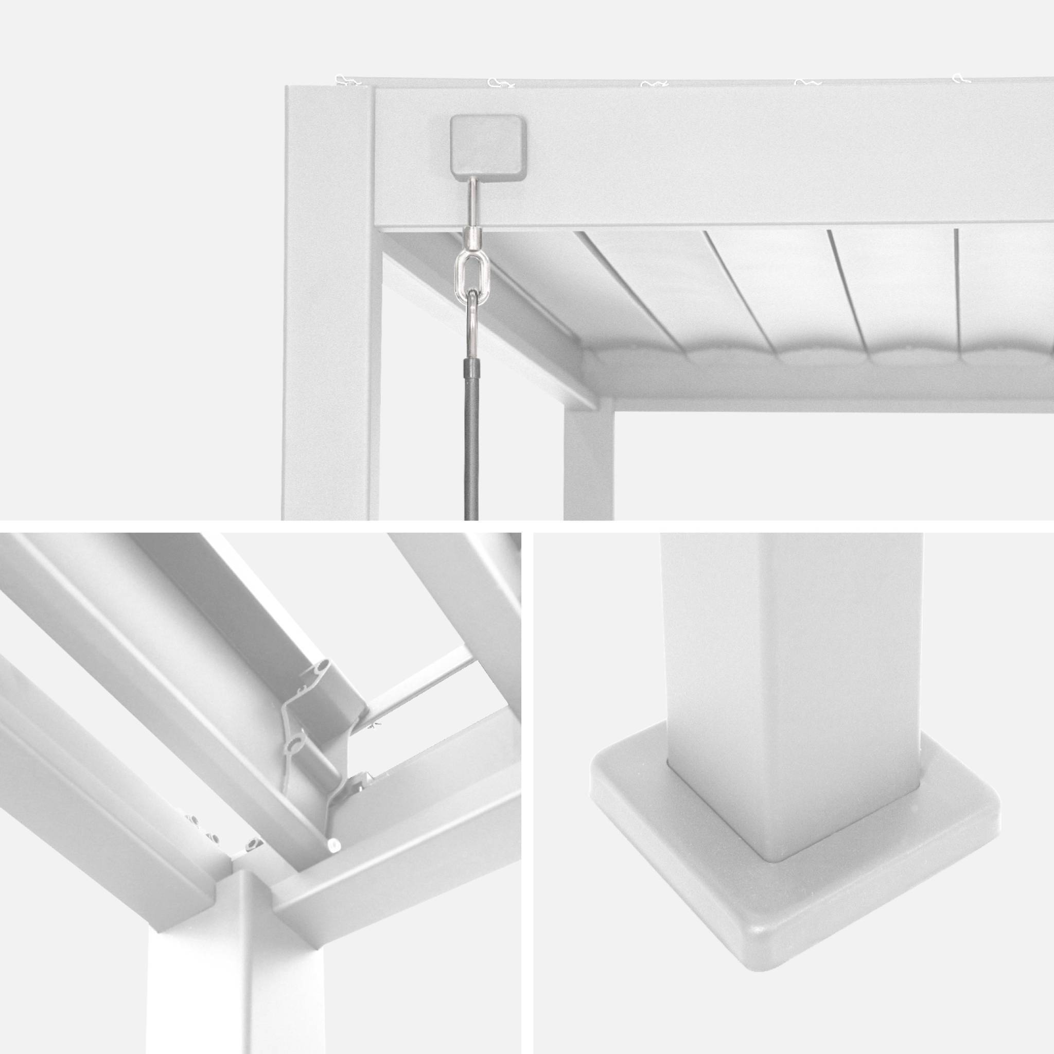 Pergola bioclimatique aluminium 4x3m blanc + 3 persiennes 100cm lames orientables Triomphe | sweeek - Image 5