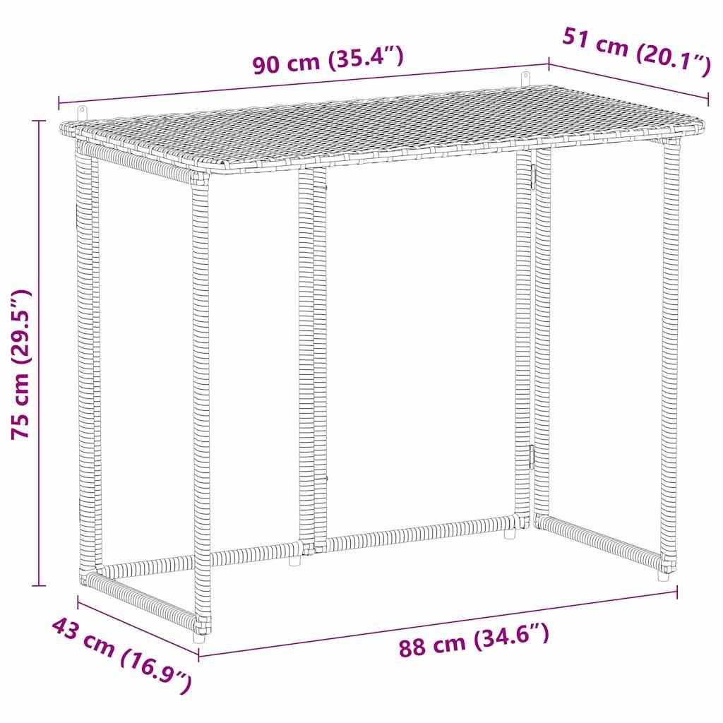 Prolenta Premium - Table bois composite Prolenta Naturel 90 X 75 X 7 cm - P95078N - Image 10
