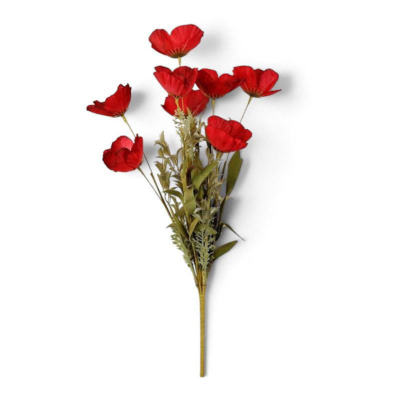 Bouquet Coquelicot Rouge Polyester 53cm - Image 2