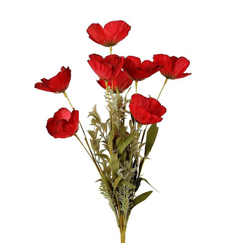 Bouquet Coquelicot Rouge Polyester 53cm - Image 3