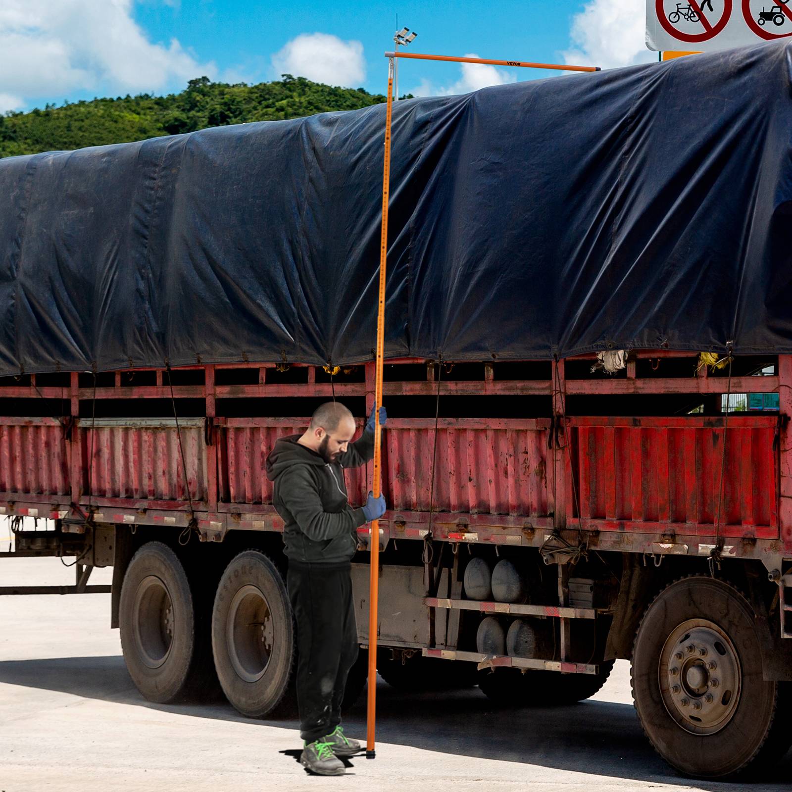 Vevor - VEVOR Canne télescopique mesure hauteur, 149-610cm, fibre verre, non conducteur, transport camion. - Image 8