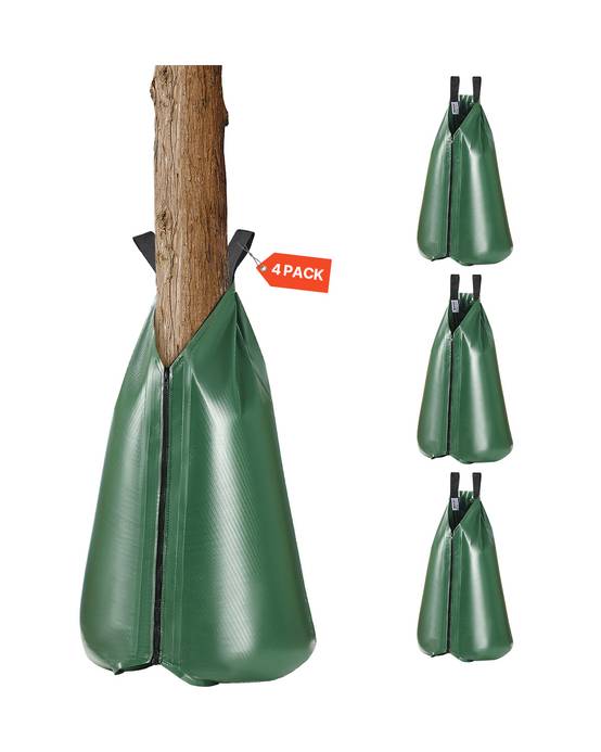 VEVOR Sac arrosage arbres, 4 pièces, 75,7 L, goutte à goutte, fermeture éclair. Libération lente. - Image 1