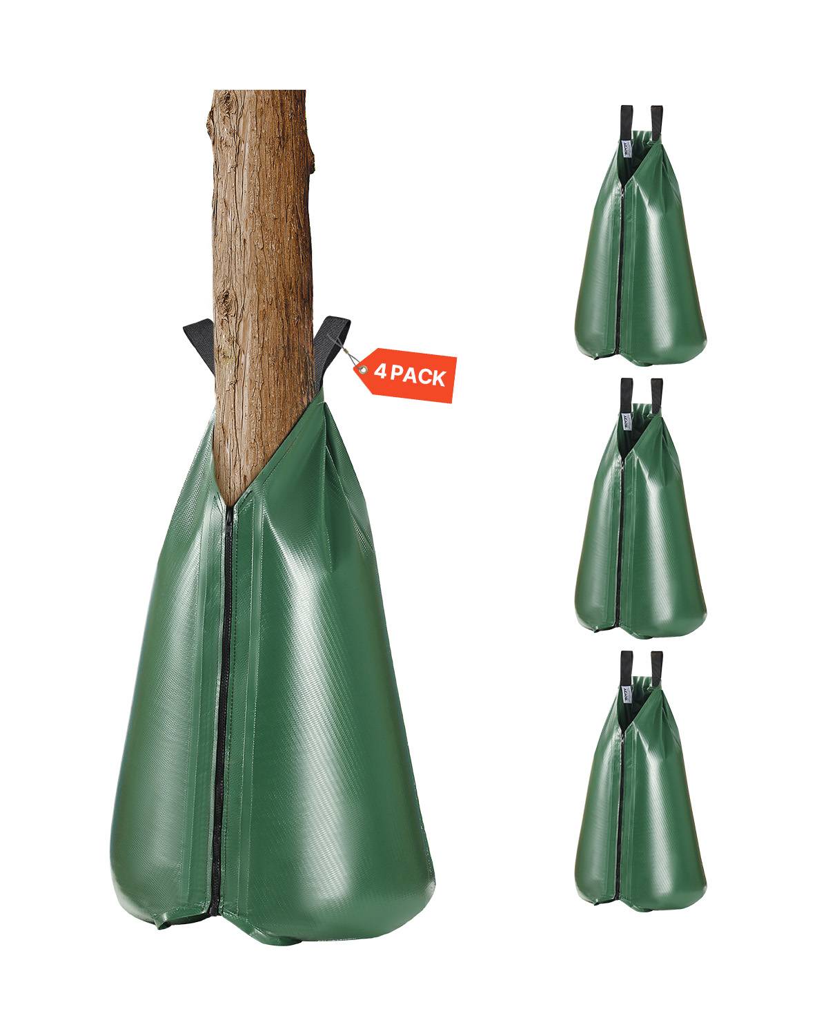VEVOR Sac arrosage arbres, 4 pièces, 75,7 L, goutte à goutte, fermeture éclair. Libération lente. - Image 1