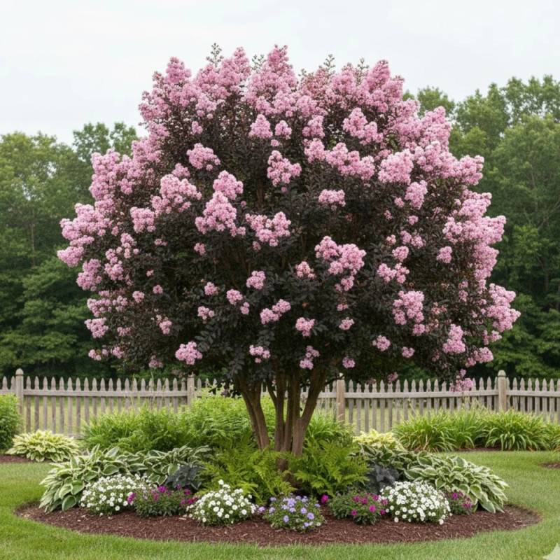 Lilas des indes Moonlight Magic® 'PIILAG-IV', Lagerstroemia à fleurs Rose/Blanche - feuillage Caduc - Pot de 3L - Touffe - Image 4