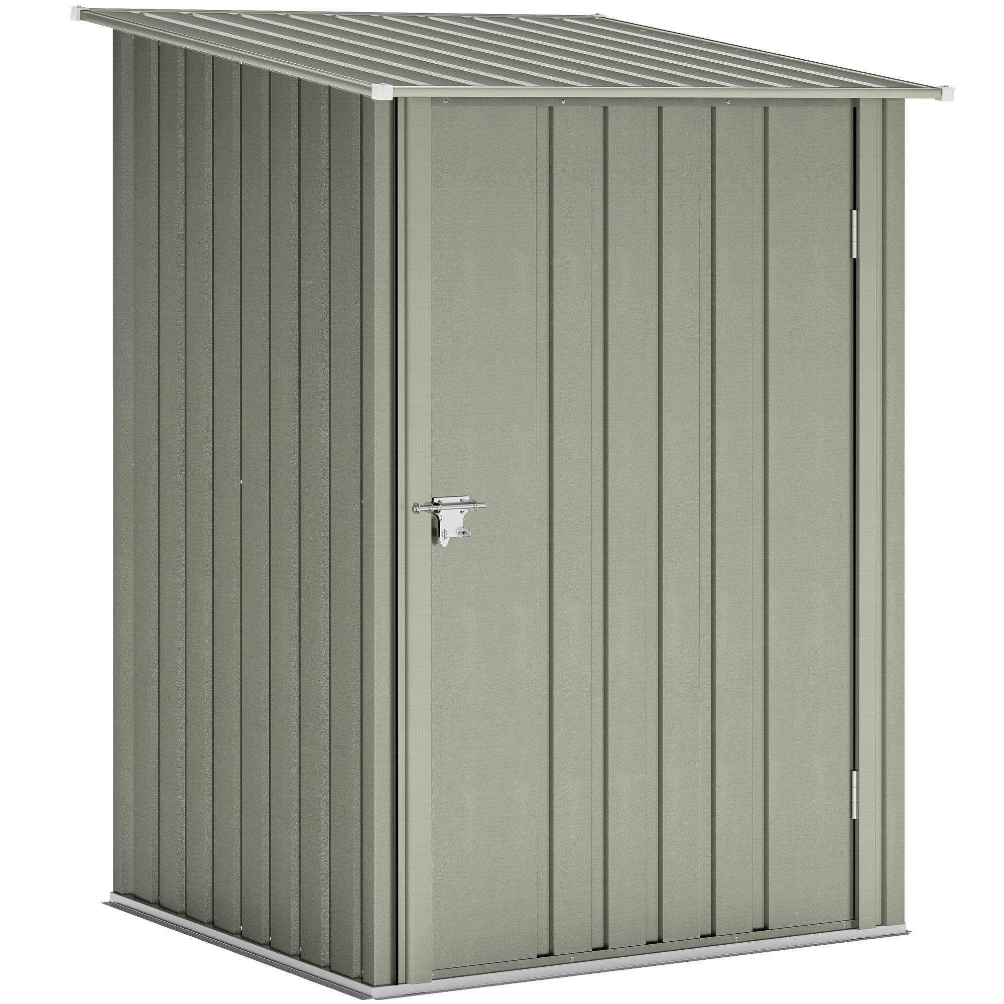 Abri de jardin acier galvanisé extérieur rangement outils battant 100x104x160cm argent - ComfortXL Outdoor Living - Image 1