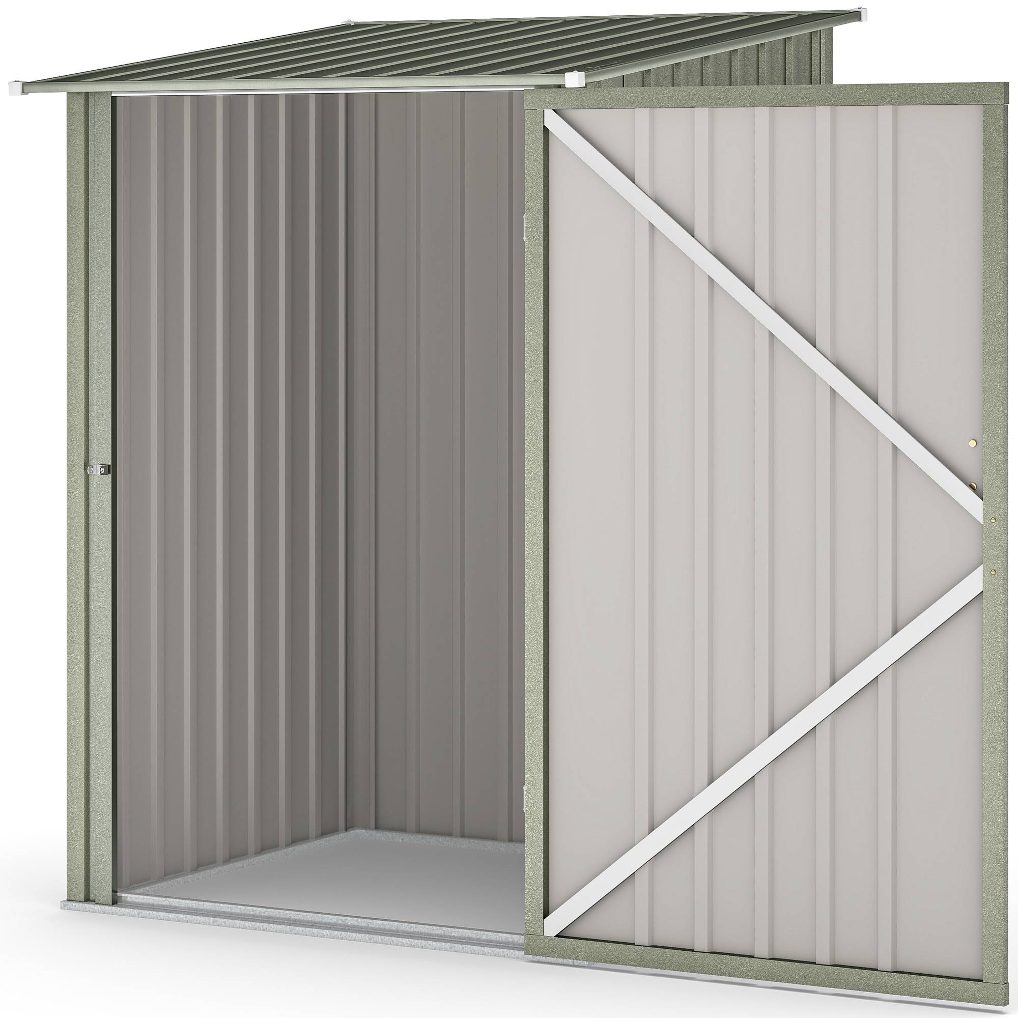 Abri de jardin acier galvanisé extérieur rangement outils battant 100x104x160cm argent - ComfortXL Outdoor Living - Image 2