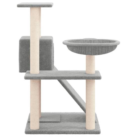 Arbre à chat bois et sisal gris clair 73 x 49 x 82 cm - PANGIVO - Image 4