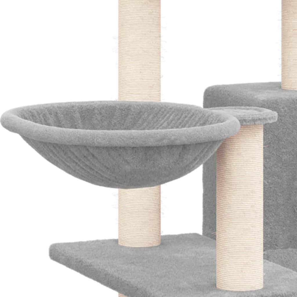 Arbre à chat bois et sisal gris clair 73 x 49 x 82 cm - PANGIVO - Image 6