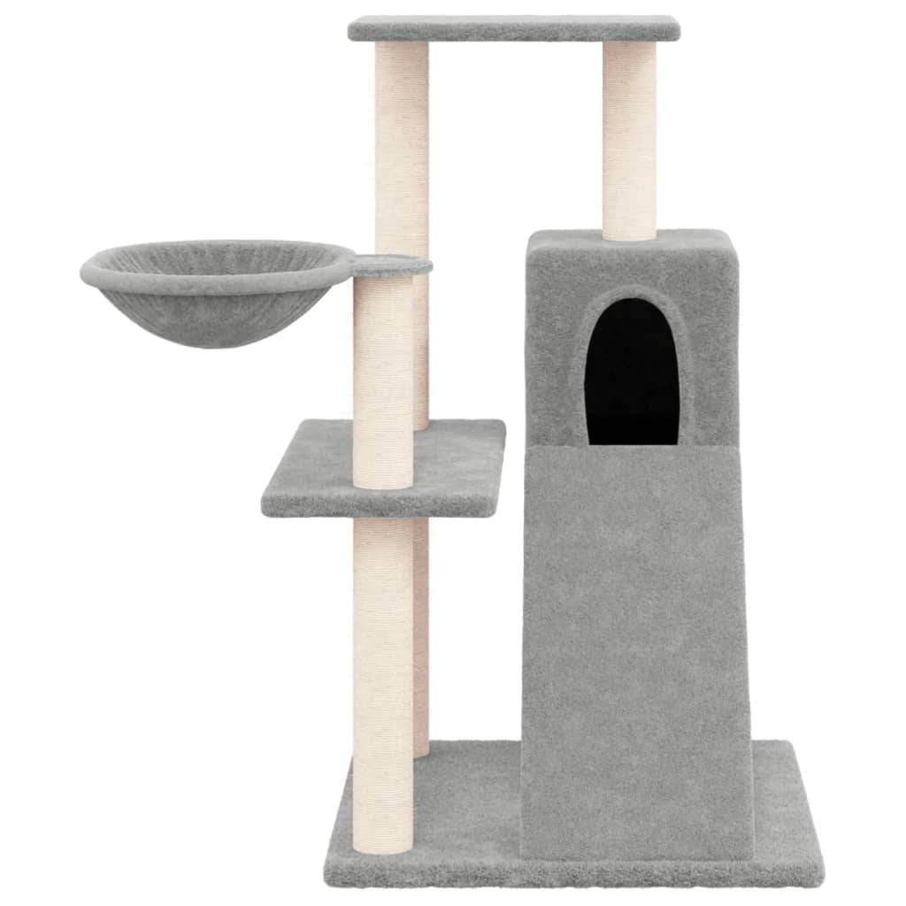Arbre à chat bois et sisal gris clair 73 x 49 x 82 cm - PANGIVO - Image 3