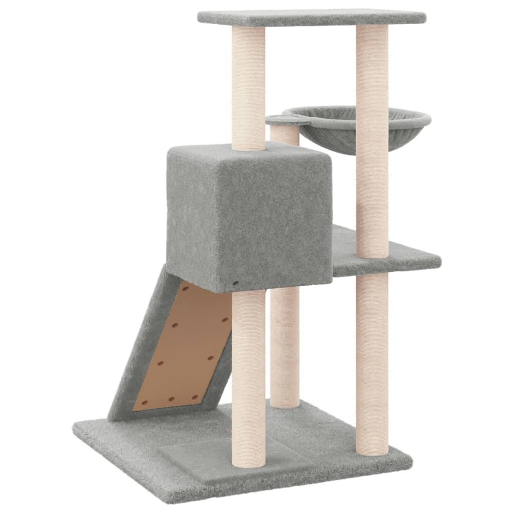 Arbre à chat bois et sisal gris clair 73 x 49 x 82 cm - PANGIVO - Image 5