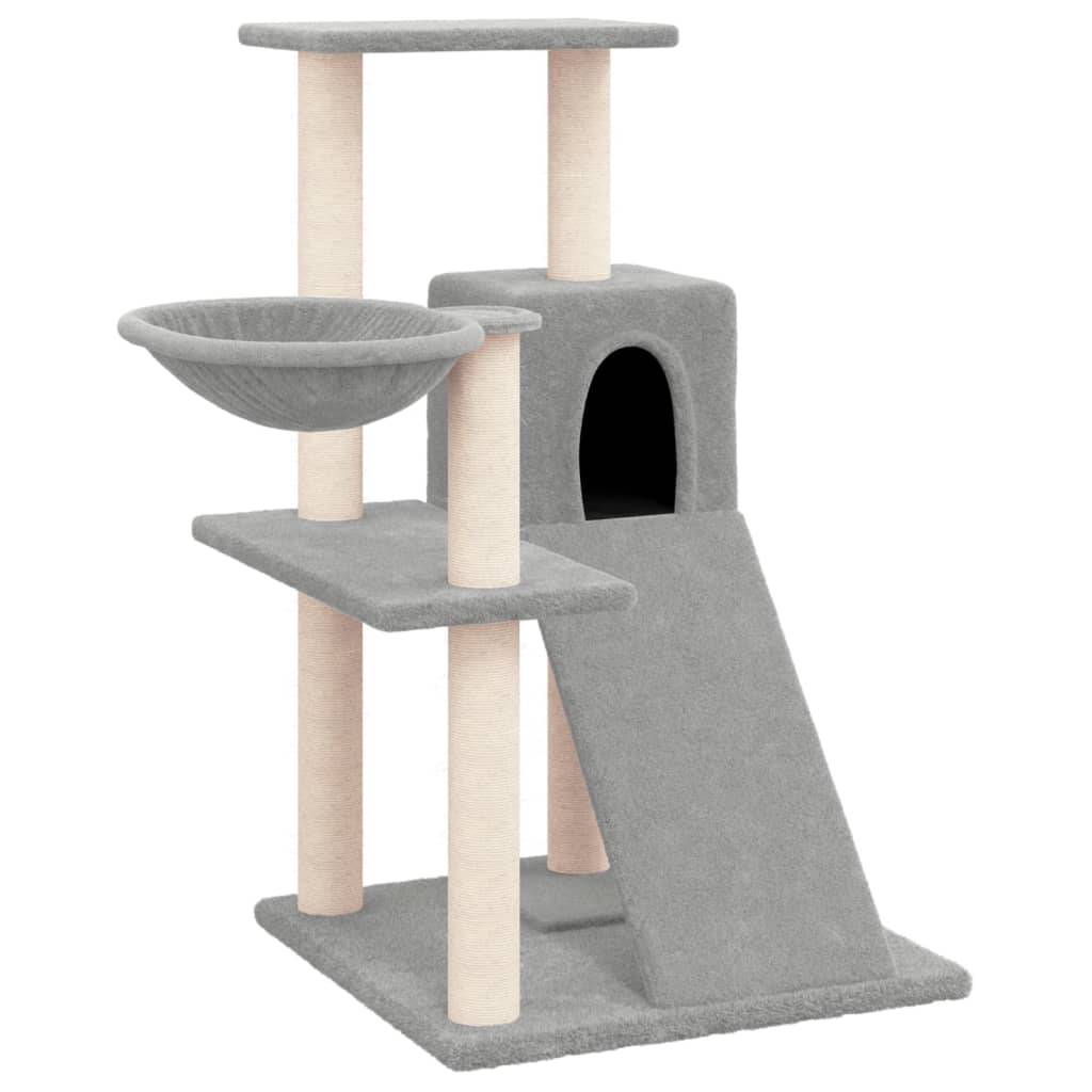 Arbre à chat bois et sisal gris clair 73 x 49 x 82 cm - PANGIVO - Image 2