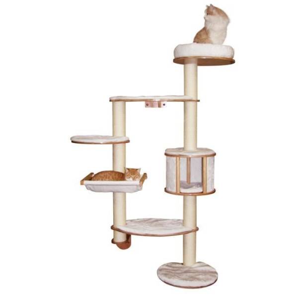 Arbre a chats mural Dolomit XL185 cm Blanc - KERBL - Tronc ø 10cm - Sisal et textile - Intérieur - Image 2