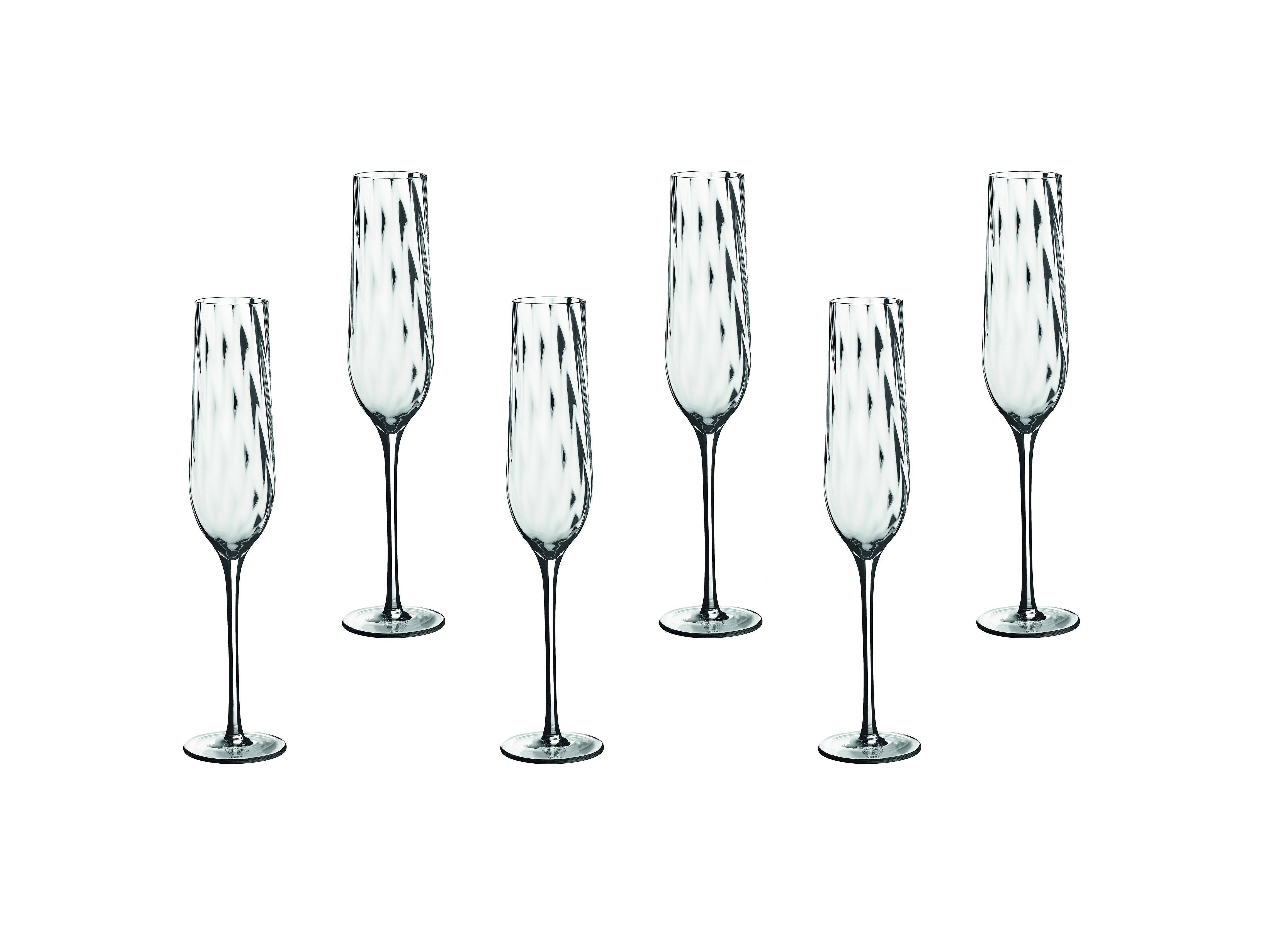 Lot de 6 Verres à champagne en Cristallin (cristal sans plomb) "STEN", Bjorn - Image 1