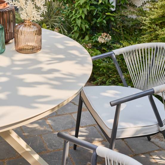 sweeek - Lot de 4 fauteuils empilables acier et cordes beige - Liora | sweeek - Image 3