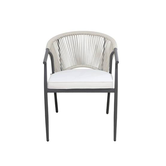 sweeek - Lot de 4 fauteuils empilables acier et cordes beige - Liora | sweeek - Image 7