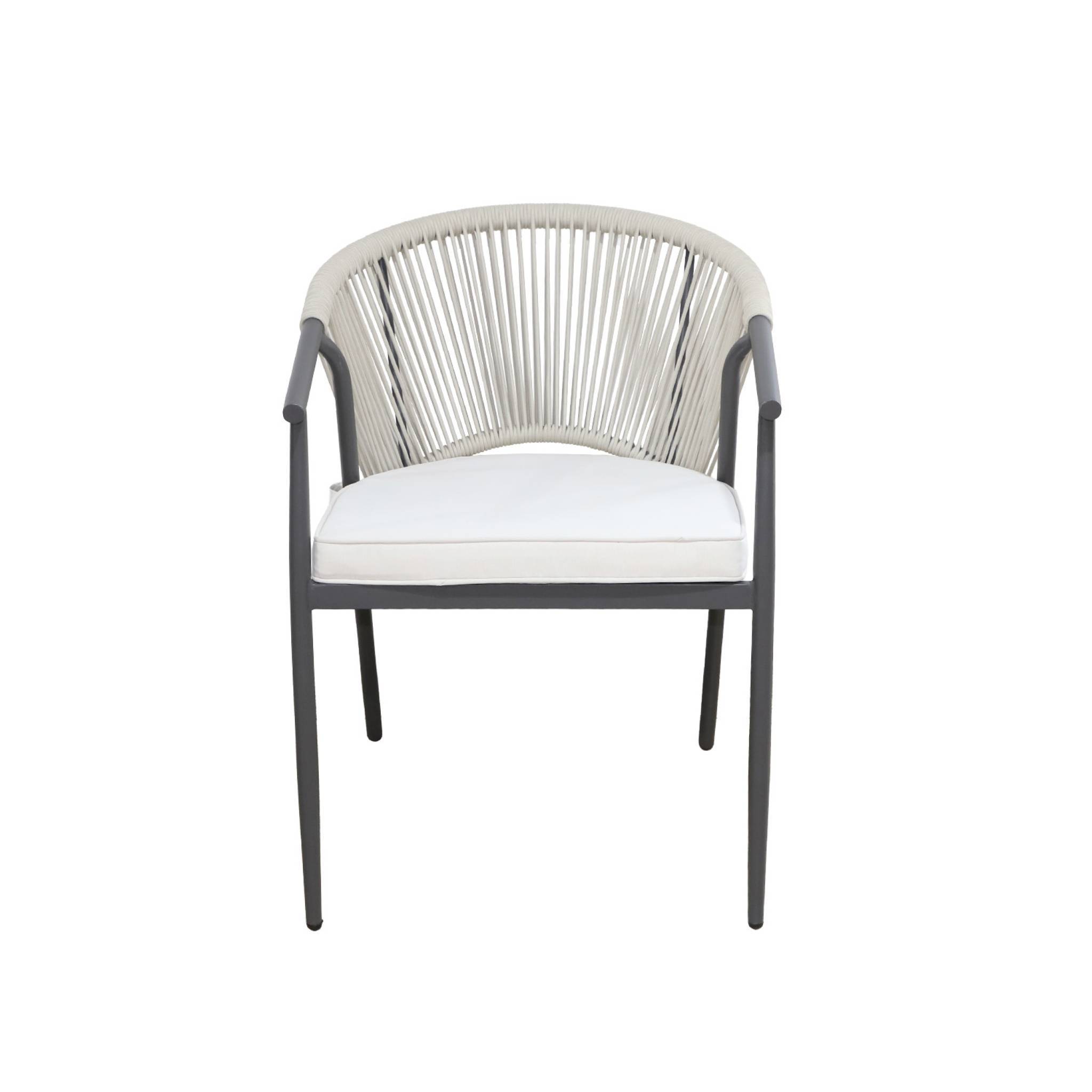 sweeek - Lot de 4 fauteuils empilables acier et cordes beige - Liora | sweeek - Image 7