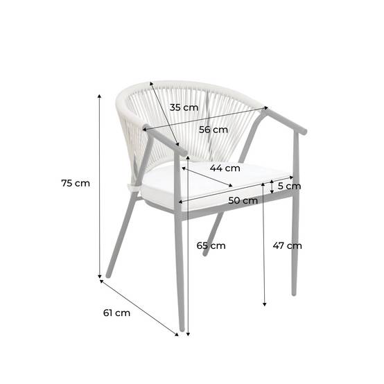 sweeek - Lot de 4 fauteuils empilables acier et cordes beige - Liora | sweeek - Image 4