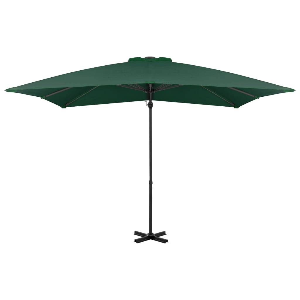 Helloshop26 - Parasol meuble de jardin en porte-à-faux et mât en aluminium 250 x 250 cm vert - Image 2