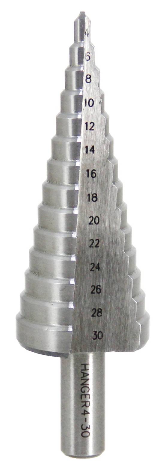 Foret étagé HSS à goujure droite de 4 à 30mm - HANGER - 153101