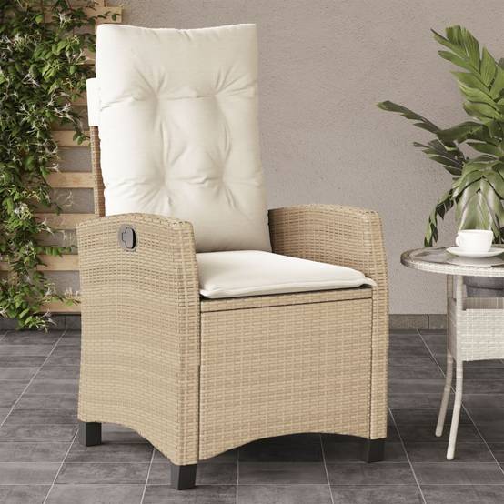 ComfortXL - Fauteuil de Jardin Relax Résine Tressée Dossier Inclinable pour Balcon Terrasse Beige – ComfortXL Outdoor Living - Image 1