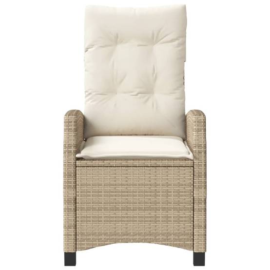 ComfortXL - Fauteuil de Jardin Relax Résine Tressée Dossier Inclinable pour Balcon Terrasse Beige – ComfortXL Outdoor Living - Image 4