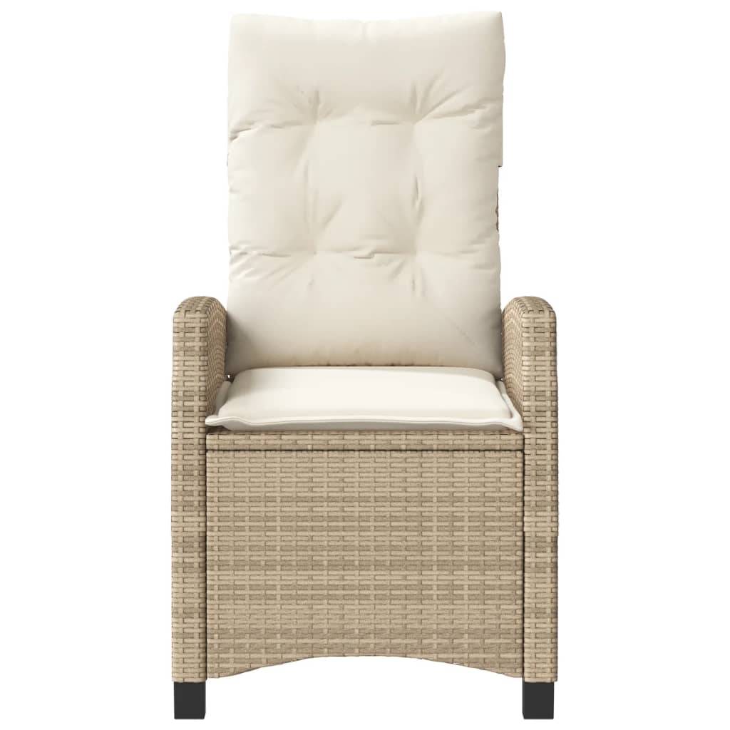 ComfortXL - Fauteuil de Jardin Relax Résine Tressée Dossier Inclinable pour Balcon Terrasse Beige – ComfortXL Outdoor Living - Image 4