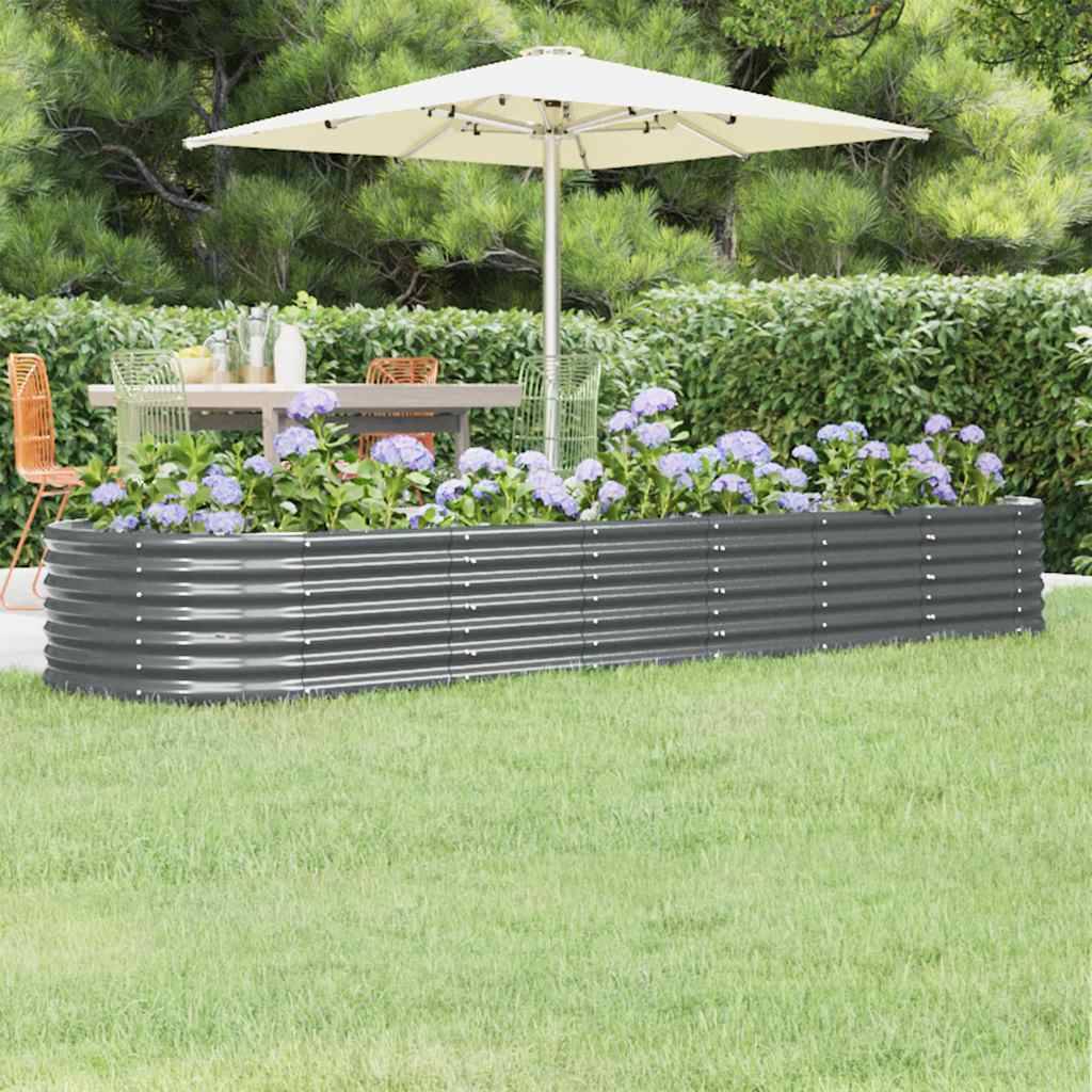 Jardinière potager surélevée acier galvanisé jardin Anthracite 296x80x36 cm – ComfortXL Outdoor Living - Image 1