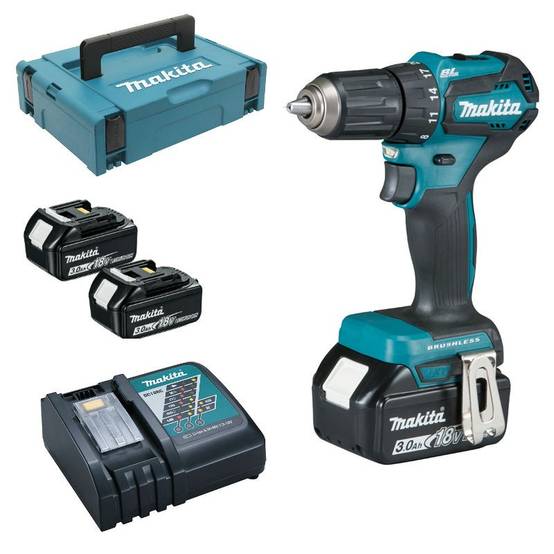 Perceuse visseuse MAKITA 18V Li-ion 3Ah - Ø13mm - 410W - 2 batteries + 1 chargeur + 1 malette transport - DDF483RFJ - Image 1