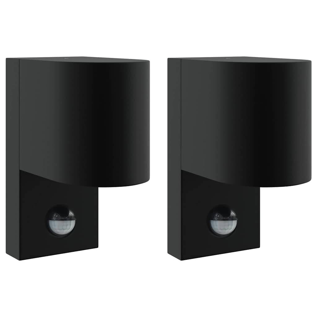 2pcs Appliques murales extérieures - Lampes murales extérieures Noir 12 x 7 x 15 cm g23 - Image 1